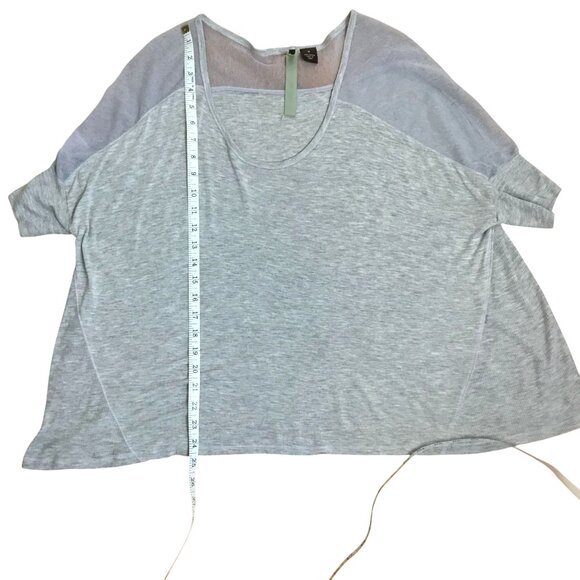 Wilster Women Oversized Fit Gray Top Sheer Accents Dolman Sleeves Langenlook M - Picture 5 of 9